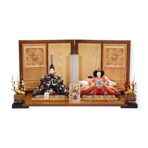 【雛人形】京十番 平安 唐織花丸文様 親王飾り〈小出松寿作〉[253-117]