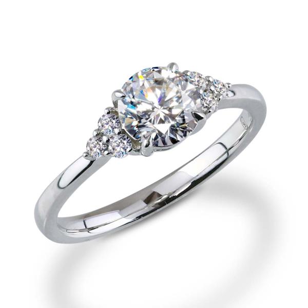 1.15ct デザイナーズ サイドストーン ソリティア　リング