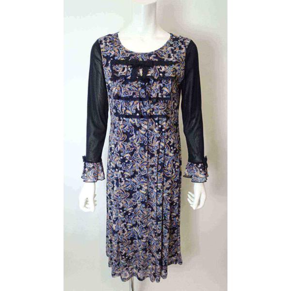 2025年秋冬 ペイズリー柄パワーネット素材ワンピース 2526008