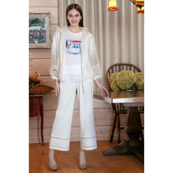 2026年春夏物  ハシゴレース×裾レースワイドパンツ 2614006　　３月納品予定