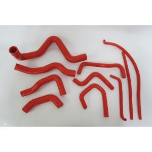 【互換品】ZX-6R 2009-2024 シリコン ラジエターホース 赤 10p