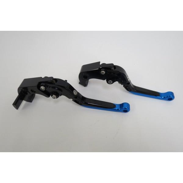 【互換品】ninja ZX-14R ZZR1400 GTR1400 ビレットレバー 黒×青
