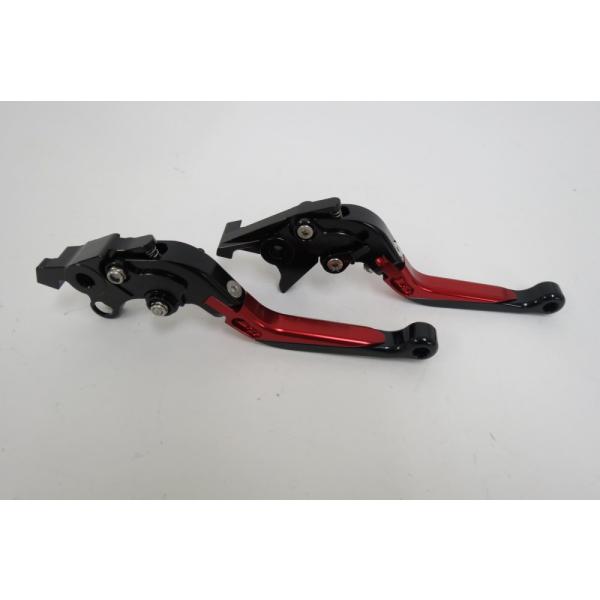 【互換品】GSX-R1300 隼 HAYABUSA 08-16年 ビレットレバー ロング 黒×赤