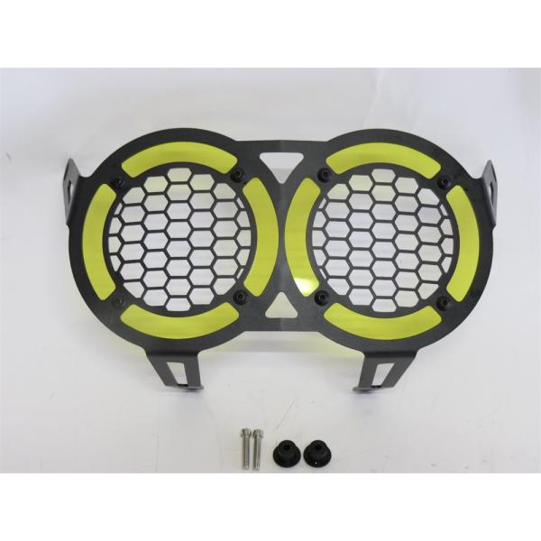 【互換品】Ducati用 DesertX デザートX 2022 以降 ヘッドライトガード 黒x黄
