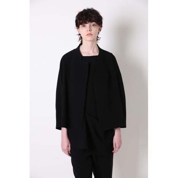 BLACK　FORMAL ソフトダブルジョーゼット　マオカラージャケット