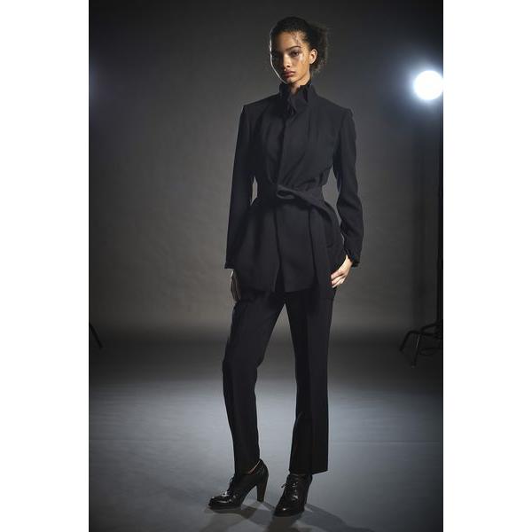 ソフトダブルジョーゼット　スタンドタックカラージャケット