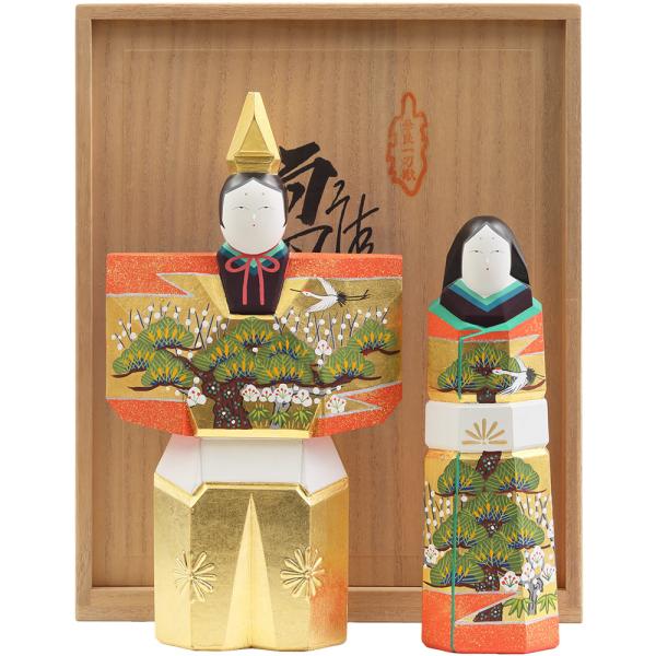 神泉作　奈良一刀彫　8号立雛　3H-I6-Z-US