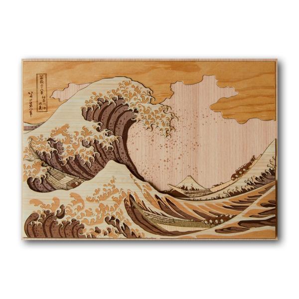 木はり絵　　神奈川沖浪裏