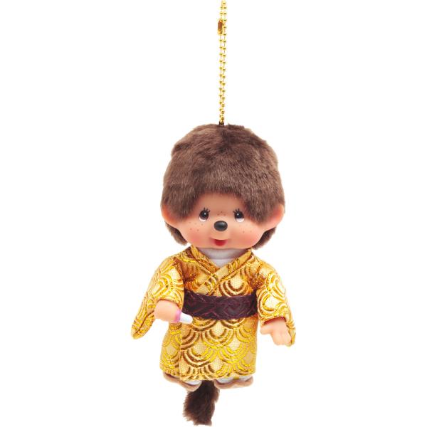 久月オリジナル　お着物モンチッチ　キーチェーン　男の子　金　IPM-102-Z