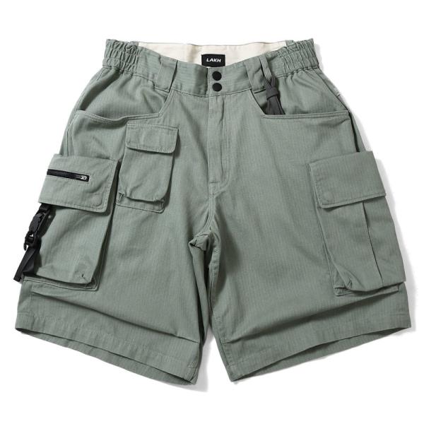 LAKH ラク TEN POCKETS CARGO SHORTS HERRINGBONE カーゴショ...