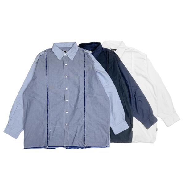 LAKH ラク Raw Edge L/S Patch Shirt 長袖カジュアルシャツ REP-LS