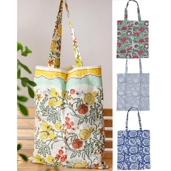 shanti / デインティ・ブロックプリント / トートバッグ[メール便対象品]