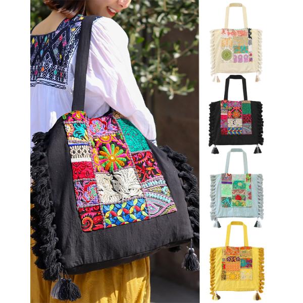 shanti / カンバディアパッチ タッセルトート