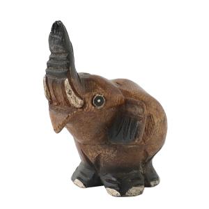 幸せを運ぶピンクのゾウさん 置物 象 ピンク ゾウ 木彫り 幸運 縁起物