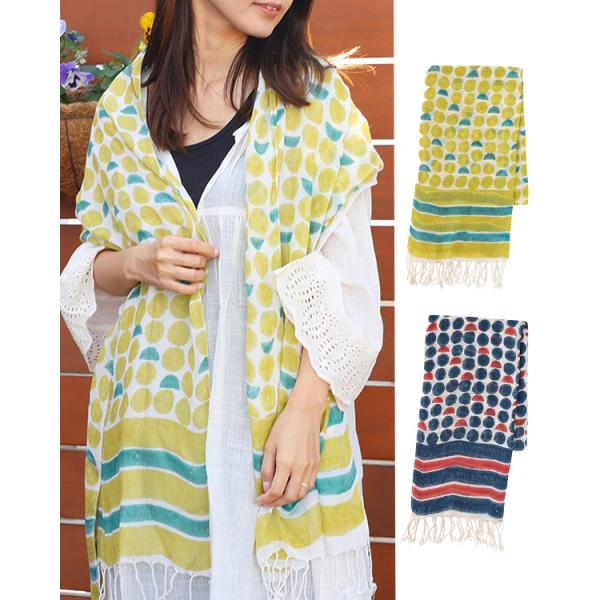 shanti / ストール ガーゼ ブロックドット