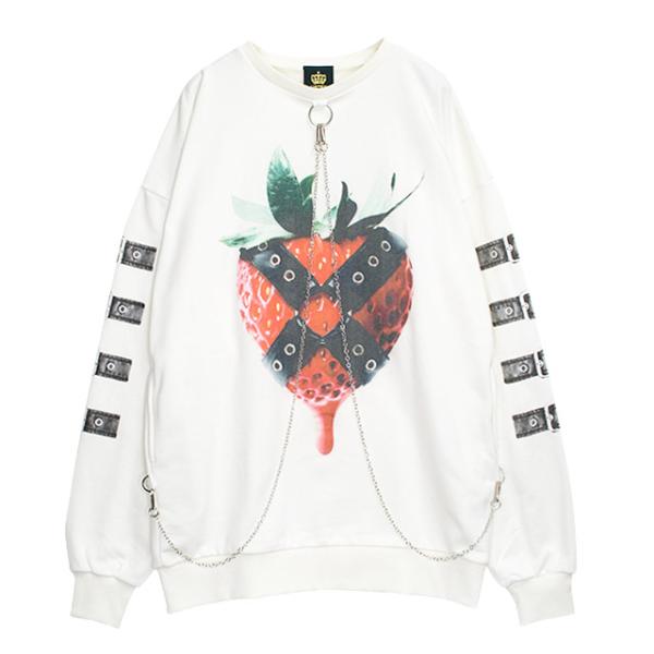 LISTEN FLAVOR　リッスンフレーバー　苺の束縛 チェーンプルオーバー【WHITE】