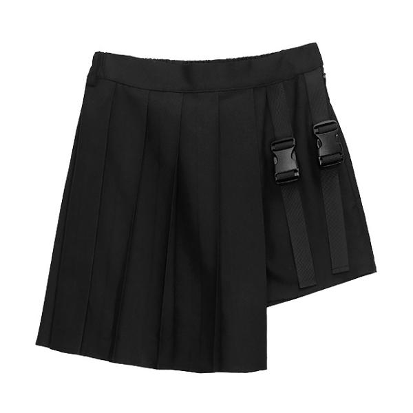 LISTEN FLAVOR　リッスンフレーバー　プリーツスカートレイヤードショーパン【BLACK】