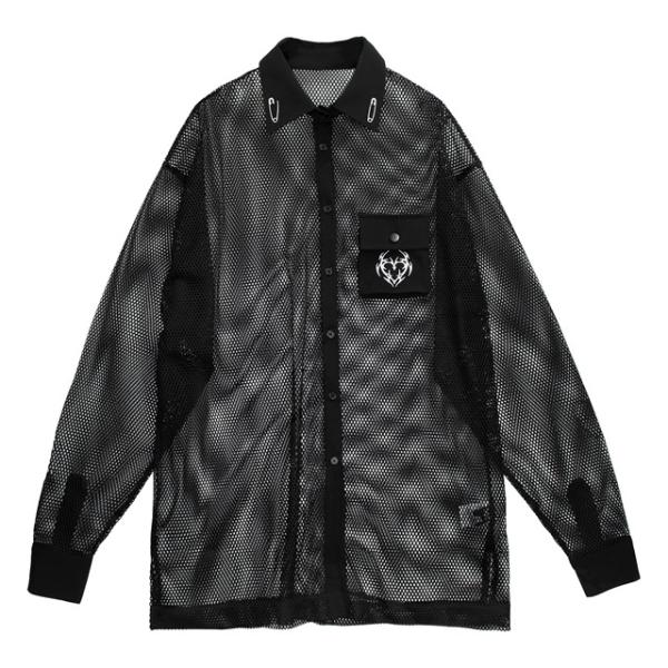 LISTEN FLAVOR　リッスンフレーバー　闇のメタルハート メッシュシャツ【BLACK】