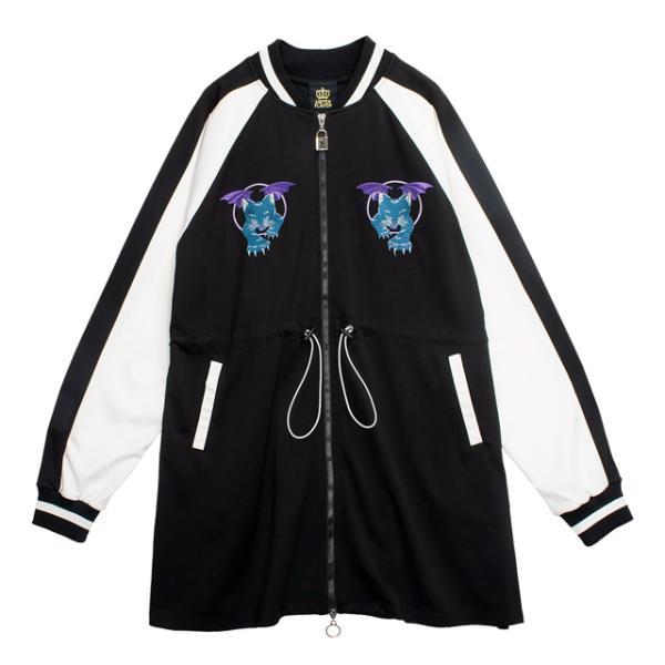 LISTEN FLAVOR　リッスンフレーバー　魔界ノ猫ノジャージワンピ【WHITE×BLACK】