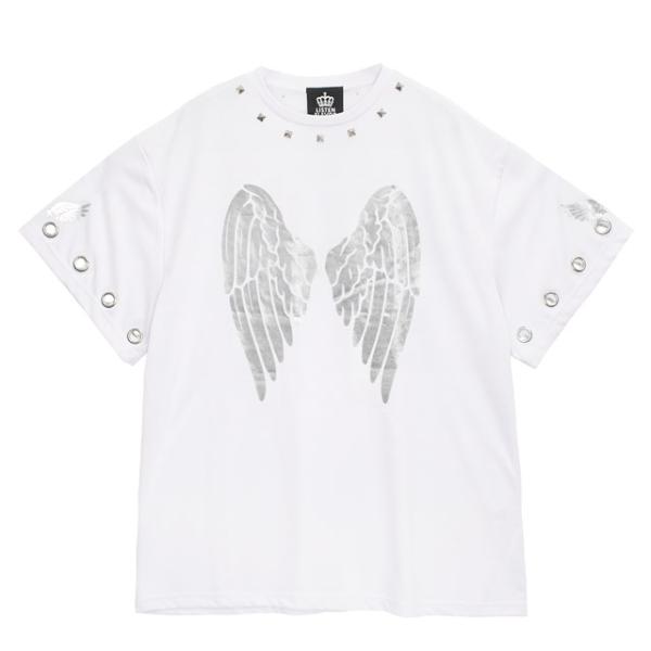 LISTEN FLAVOR　リッスンフレーバー　堕天使のハトメスタッズトップス【WHITE】