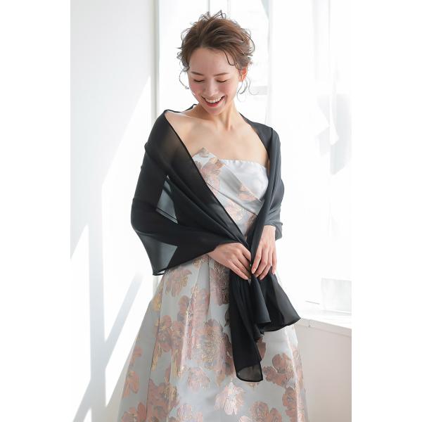 サテンオーガンジーストール　CF016BK