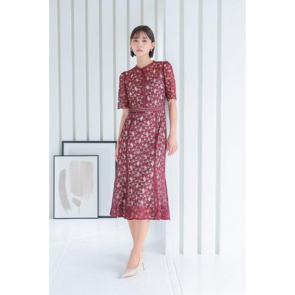 コントラストレースマーメイドドレス　CF019WR