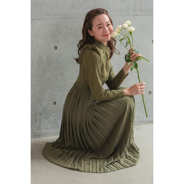 クラシカルプリーツミモレドレス　LM17914KH
