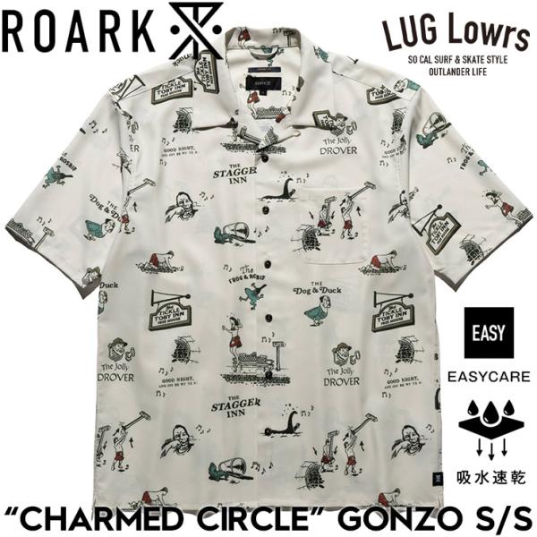ROARK ロアーク シャツ メンズ 半袖シャツ オープンカラーシャツ 総柄シャツ イージーケア 吸...
