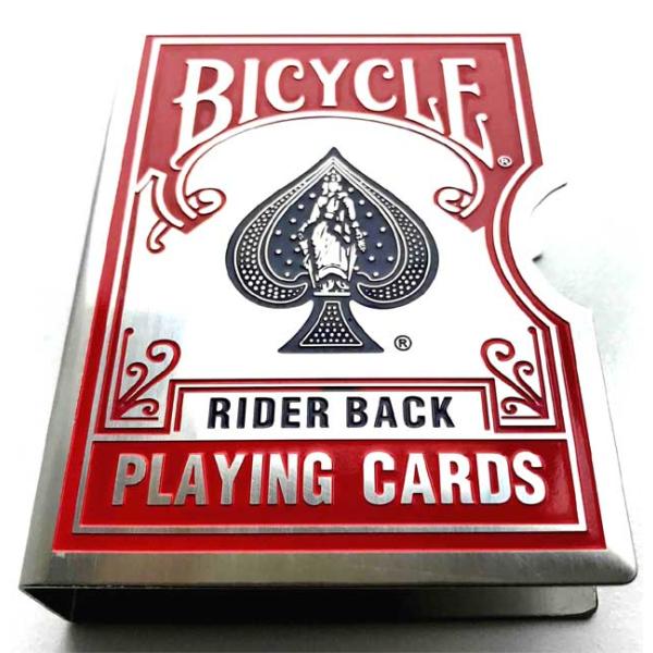 カードケース「BICYCLE柄」：赤（真ん中のスートが青）