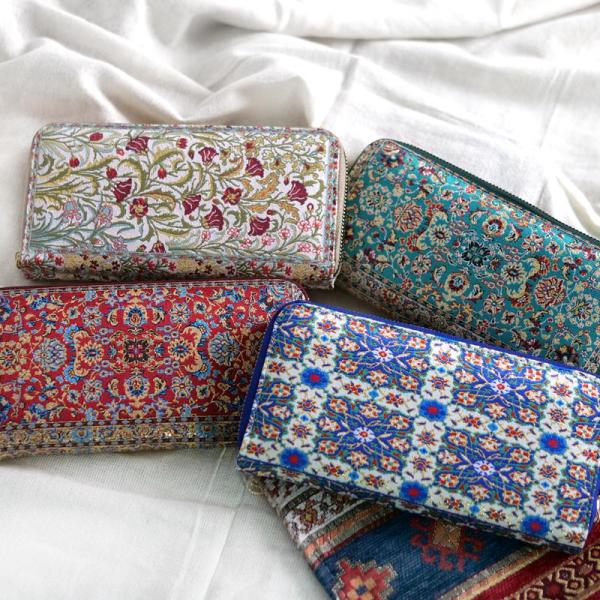 トルコ絨毯柄ジャガード財布　【メール便可】