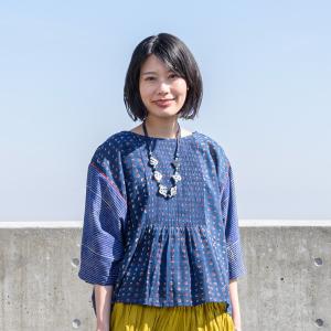 コットンドットｘストライププリントプルオーバー