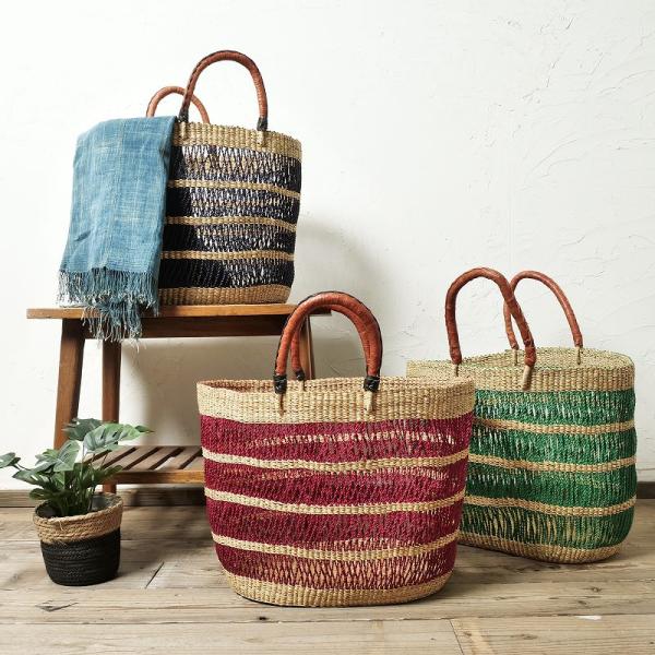 ブルキナメッシュバッグ　カラフル　かごバッグ