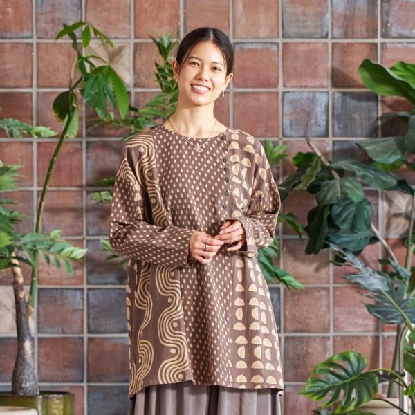 ダブプリントミックスチュニックプルオーバー