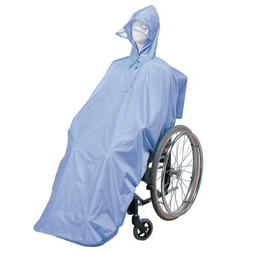 【車椅子用】 レインコート： ケアレイン レギュラータイプ ブルー