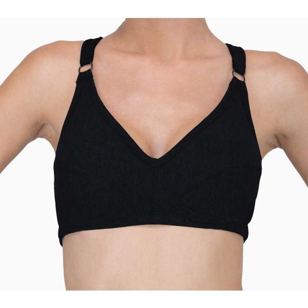 100%オーガニックコットン コトニーク レディース スポーツブラ：ブラック