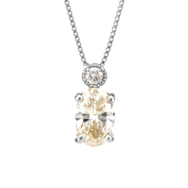 オーバル ダイヤモンド ネックレス /c0086