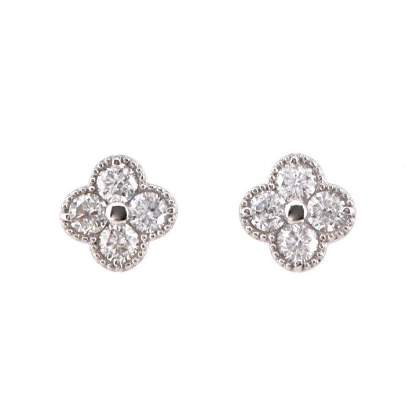 フラワー ダイヤモンド ピアス /b0240da