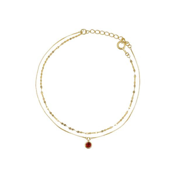 2連 ガーネット ブレスレット /b0603ga