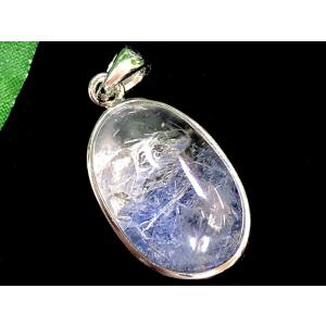 1点物】Silver925◇希少レア プラチナタイチンルチルクォーツ 25x17mm 