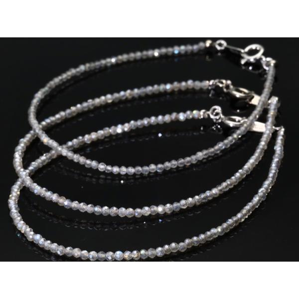 上質ブルーレッセンス★SV925製/天然石ブレスレット/ラブラドライト(Labradorite/曹灰...