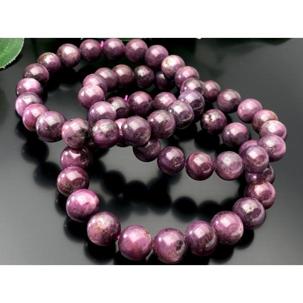 宝石の女王ルビー★濃厚発色！★天然石ブレスレット/スタールビー(ruby・鋼玉・紅玉)/ラウンド/約...