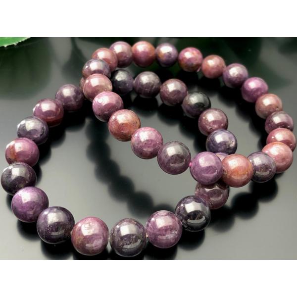 宝石の女王ルビー★濃厚発色！★天然石ブレスレット/スタールビー(ruby・鋼玉・紅玉)/ラウンド/約...