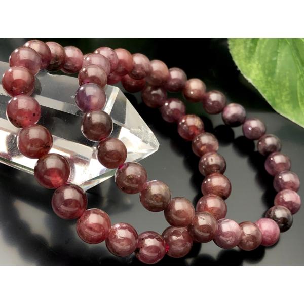 宝石の女王ルビー★濃厚発色！★天然石ブレスレット/スタールビー(ruby・鋼玉・紅玉)/ラウンド/約...