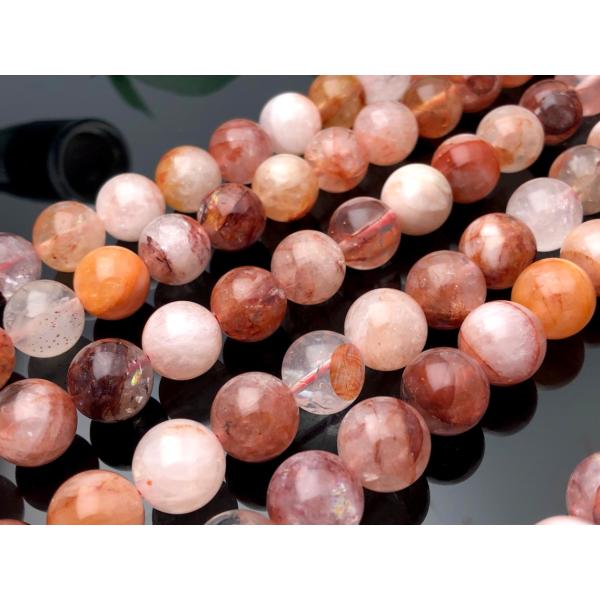 美しいインクルージョン★強力浄化パワー★人気の産地！ヒマラヤ産★天然石ビーズ/5A/ヒマラヤレッドク...