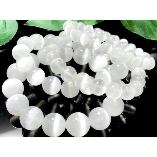 聖母マリアの石★艶々キャッツアイ ★強力な癒し★メキシコ産★天然石ブレスレット/セレナイト(ジプサム...