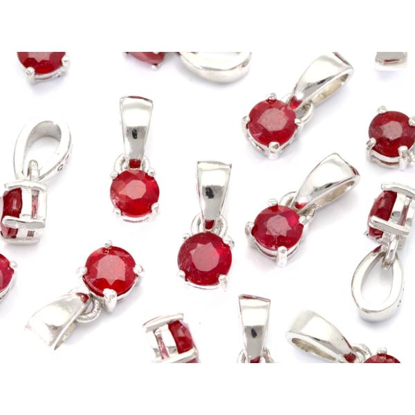 宝石の女王★sv925★天然石ペンダントトップ/ルビー（紅玉/Ruby）/1個【天然石/パワーストー...