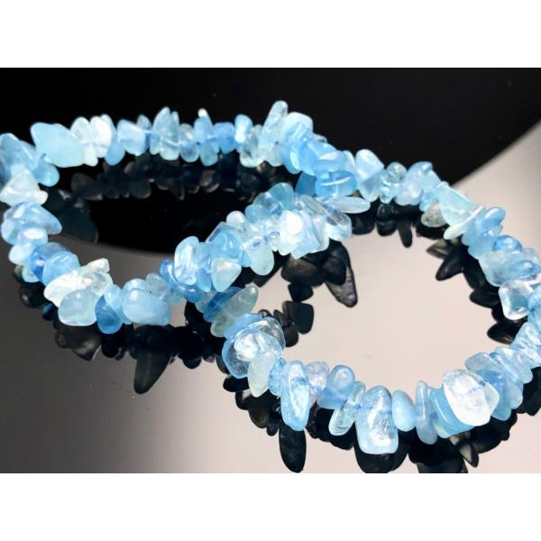 清らかな癒しの石★天然石ブレスレット/サンタマリアアクアマリン（aquamarine/beryl/藍...