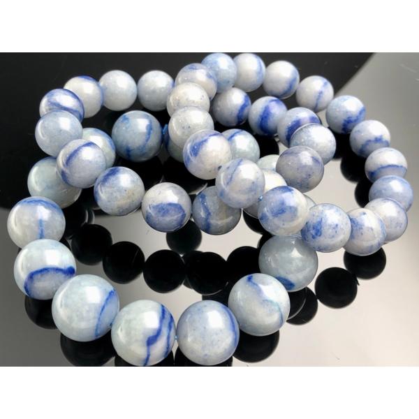 マダガスカル産★天然石ブレスレット/ゼブラブルーアベンチュリン（砂金水晶/砂金石英/Aventuri...