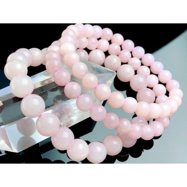 ペルー産★天然石ブレスレット/ピンクオパール（Pink Opal/蛋白石)/ラウンド/約8mm/1本...