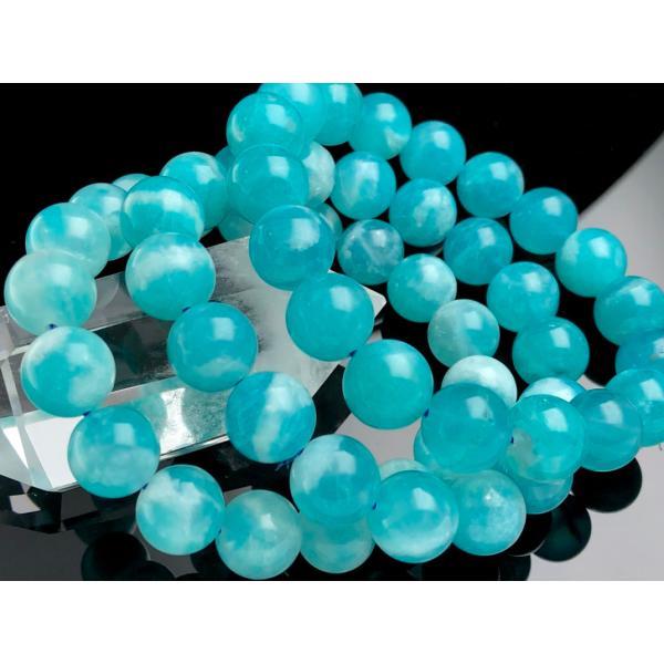 ペルー産★天然石ブレスレット/アマゾナイトクォーツ（amazonite/天河石）/ラウンド/約11m...